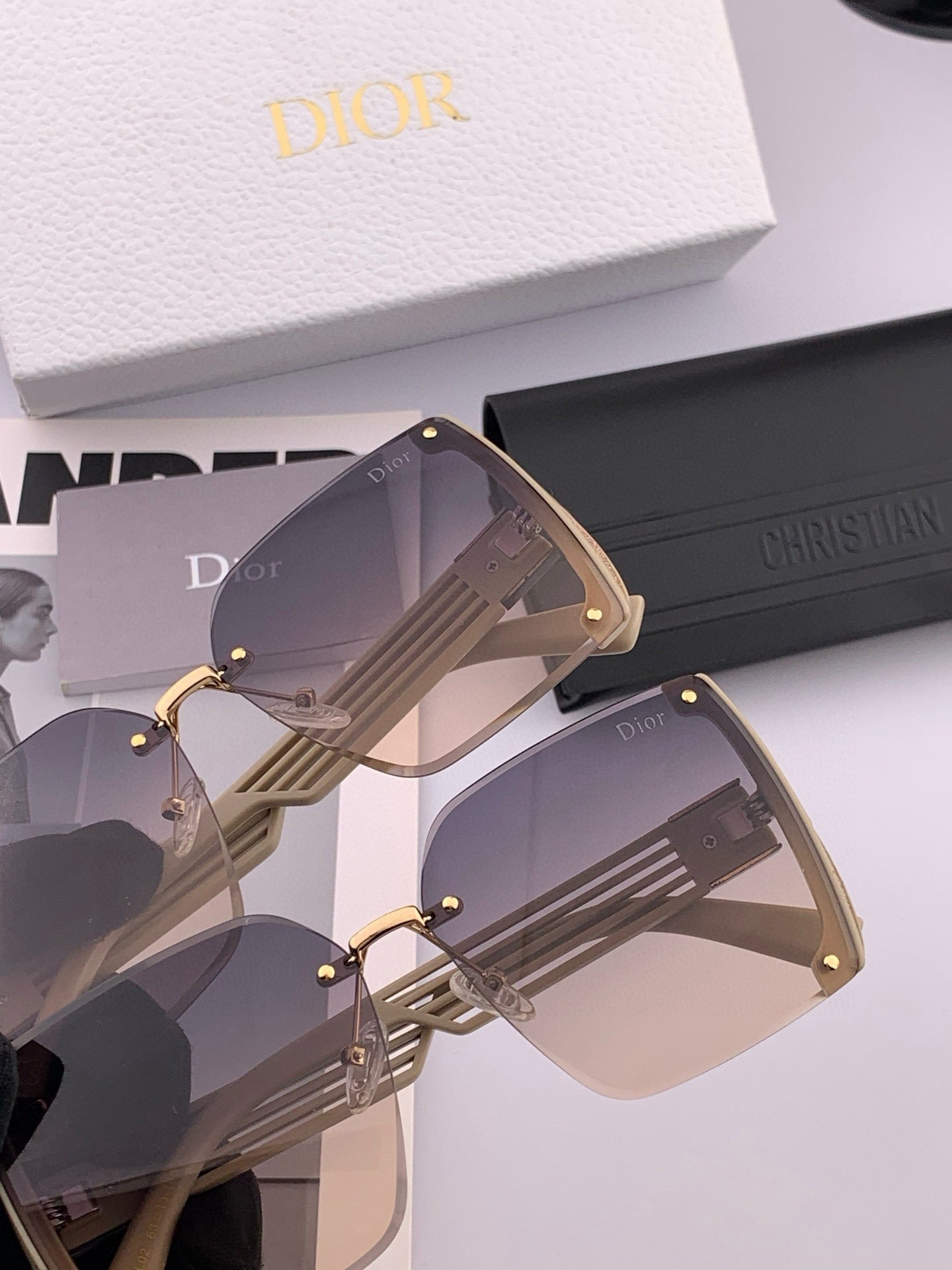 Inspired Dior CD2220 – Oversized Square Gradient Sunglasses (1:1 Mirror Quality)
