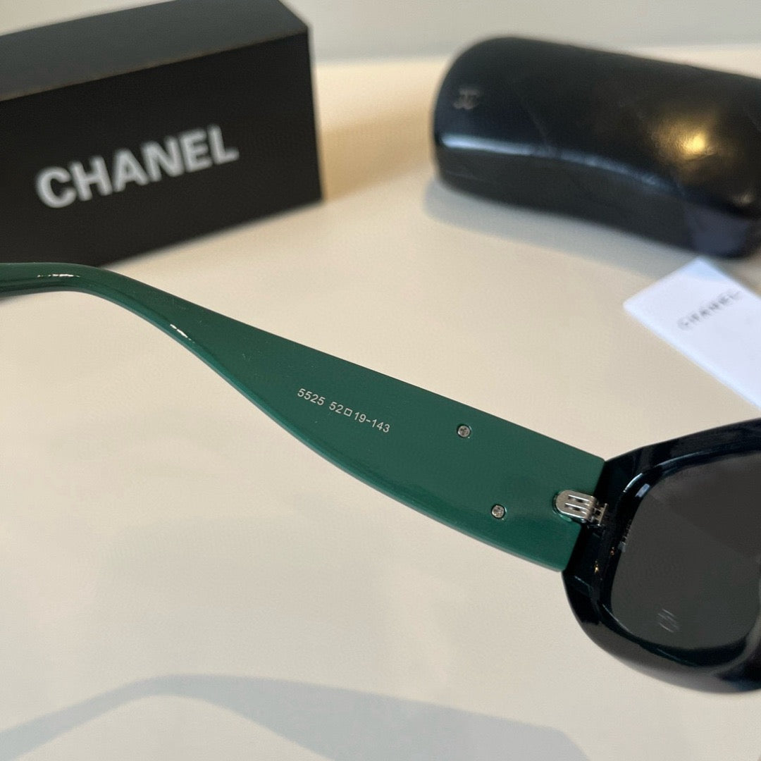 Inspired Chanel 5525 – Rectangular Acetate Sunglasses with Bold Logo Temples (1:1 Mirror Quality)