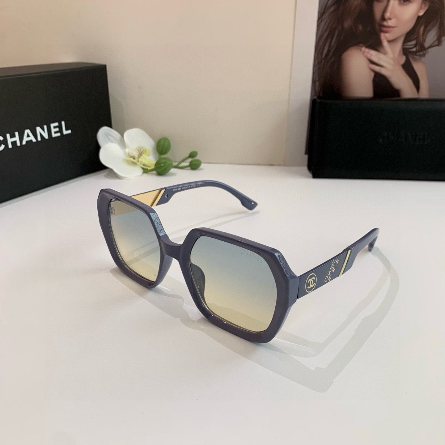 Inspired Chanel 40228 – Oversized Geometric Sunglasses (1:1 Mirror Quality)