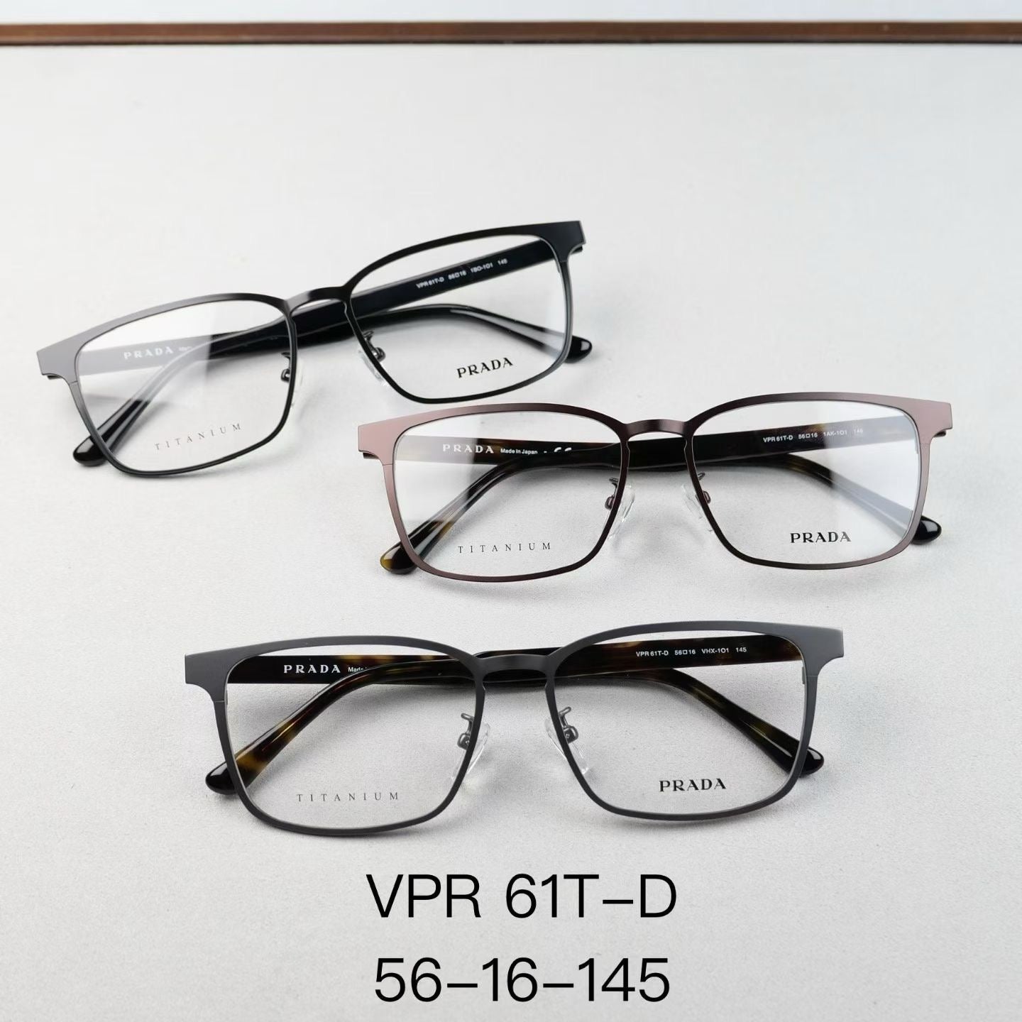 Inspired PRADA VPR61T-D – Titanium Rectangular Eyeglasses (1:1 Mirror Quality)