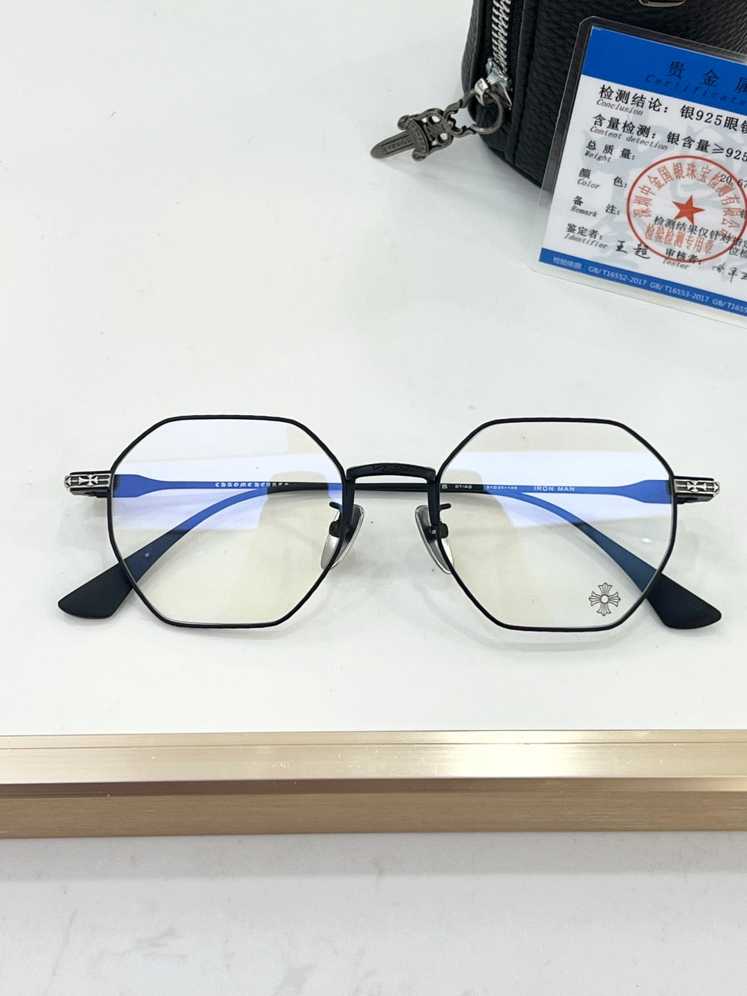 Inspired Chrome Hearts IRON MAN – Octagonal Pure Silver Optical Glasses (1:1 Mirror Quality)