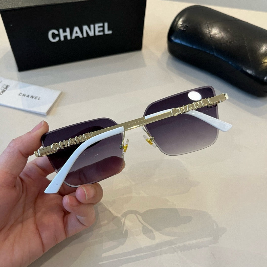 Inspired Chanel 68071 – Rimless Pink Sunglasses with Logo Temples (1:1 Mirror Quality)