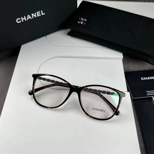 Inspired Chanel 3408-Q-A – Cat-Eye Eyeglasses with Braided Temple Design (1:1 Mirror Quality)