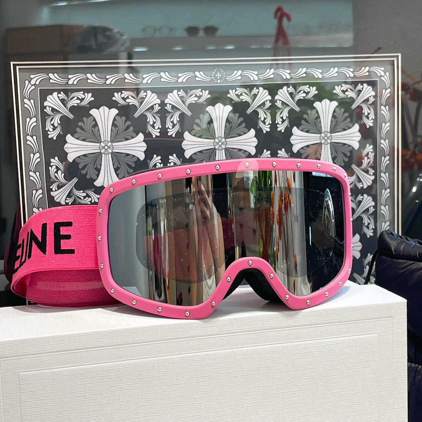Inspired Celine Ski Goggles – Pink Studded Frame (Unisex)