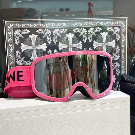 Inspired Celine Ski Goggles – Pink Studded Frame (Unisex)