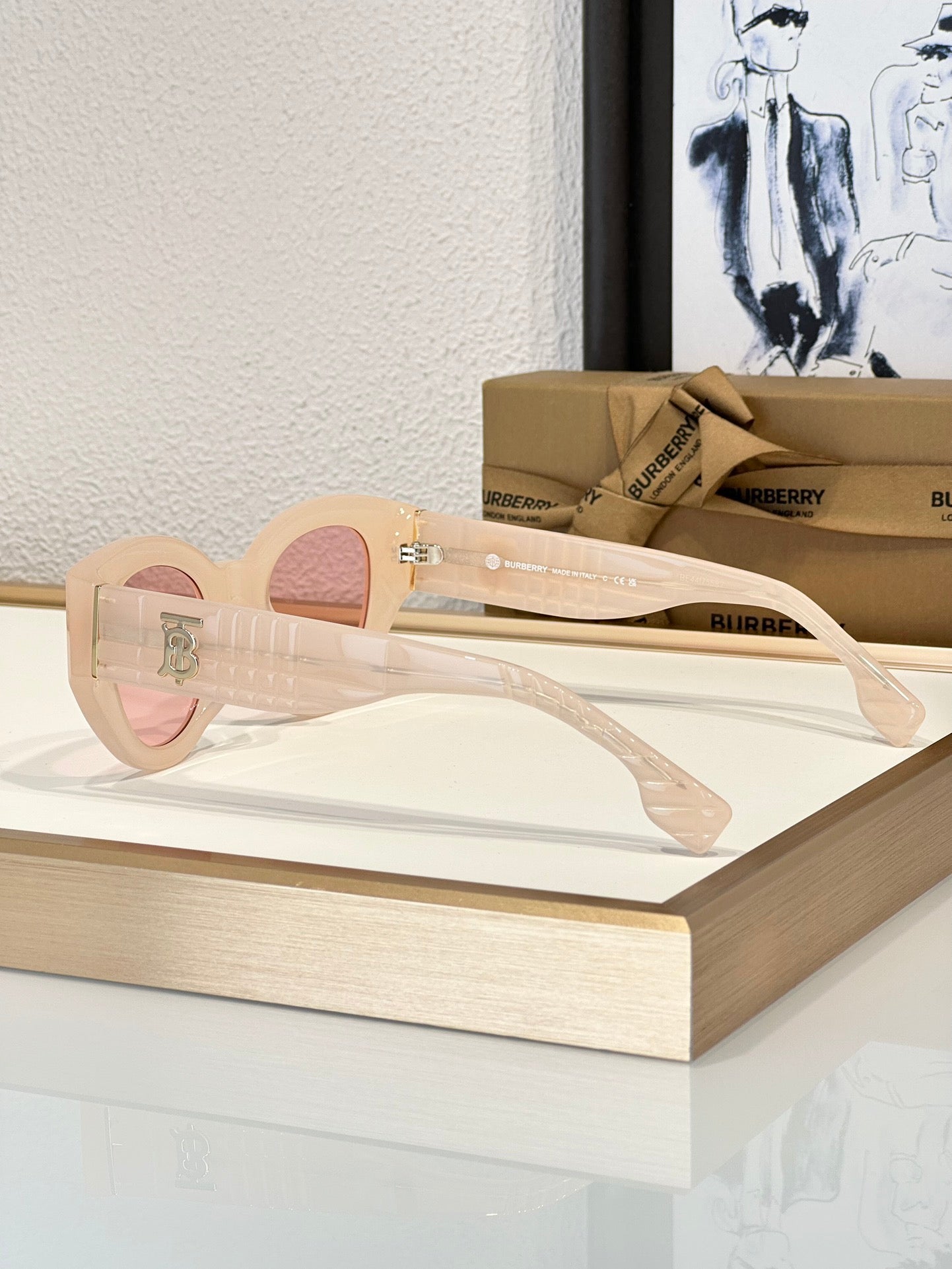 Inspired Burberry B4390 – Transparent Pink Cat-Eye Sunglasses (1:1 Mirror Quality)