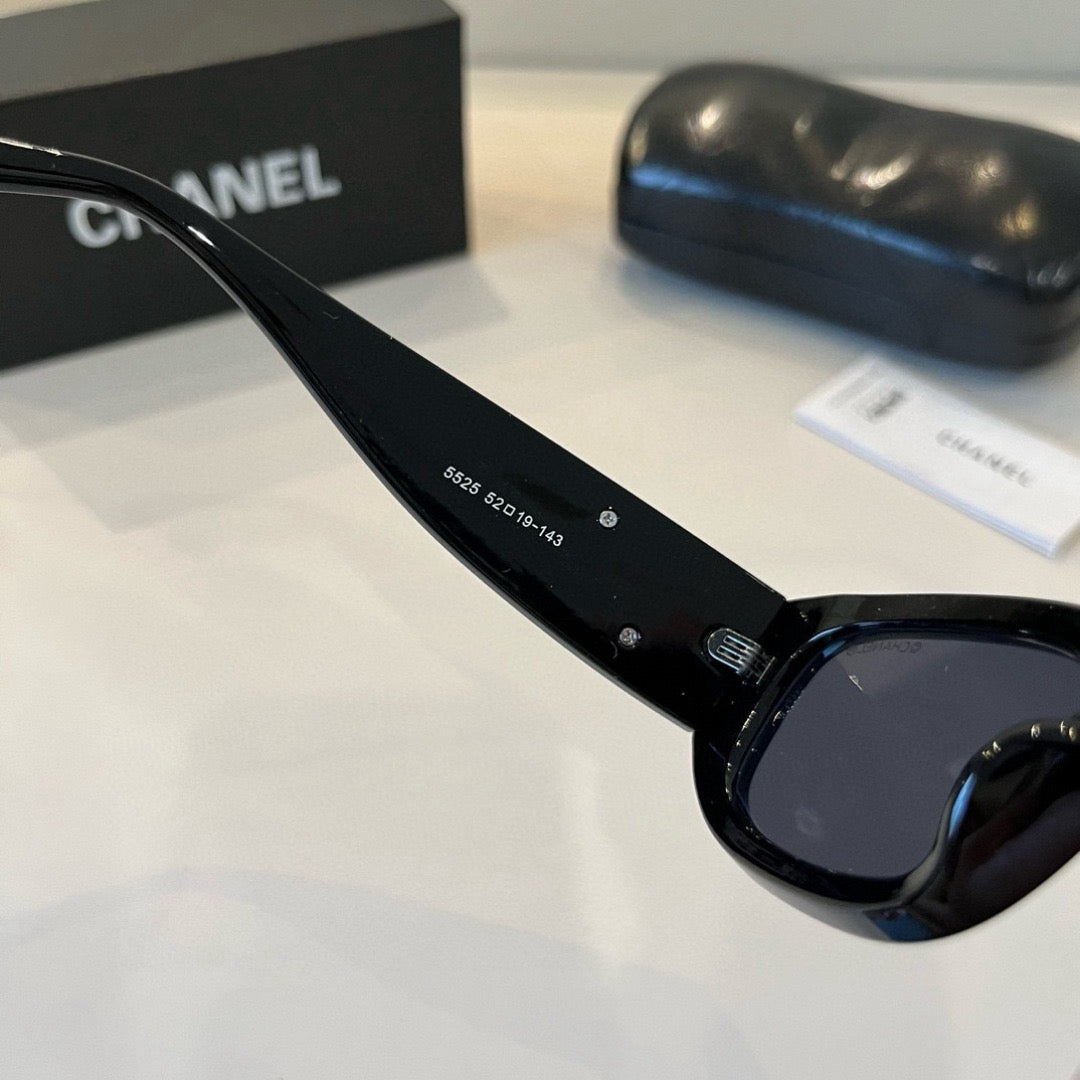 Inspired Chanel 5525 – Rectangular Acetate Sunglasses with Logo Temples (1:1 Mirror Quality)
