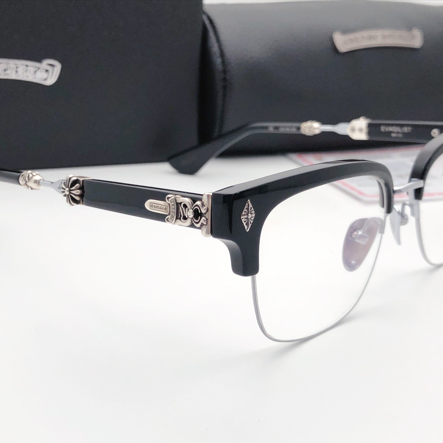 Inspired Chrome Hearts EVAGILIST – 925 Silver Browline Eyeglasses (1:1 Mirror Quality)