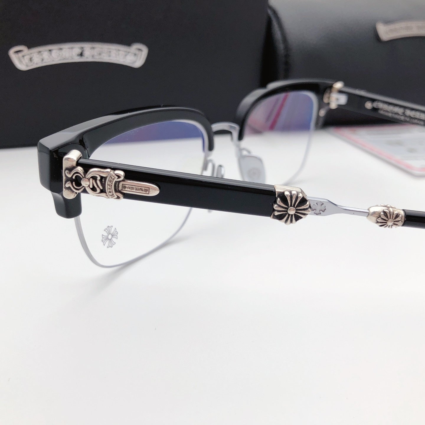 Inspired Chrome Hearts EVAGILIST – 925 Silver Browline Eyeglasses (1:1 Mirror Quality)