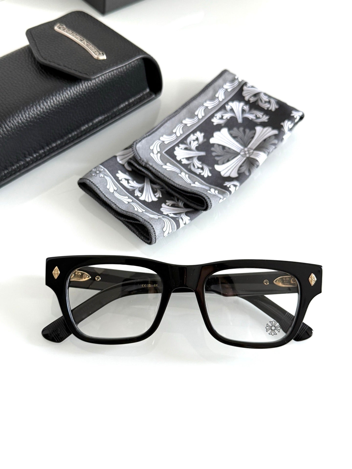 Inspired Chrome Hearts CRYPDIC – Classic Rectangular Eyeglasses (1:1 Mirror Quality)