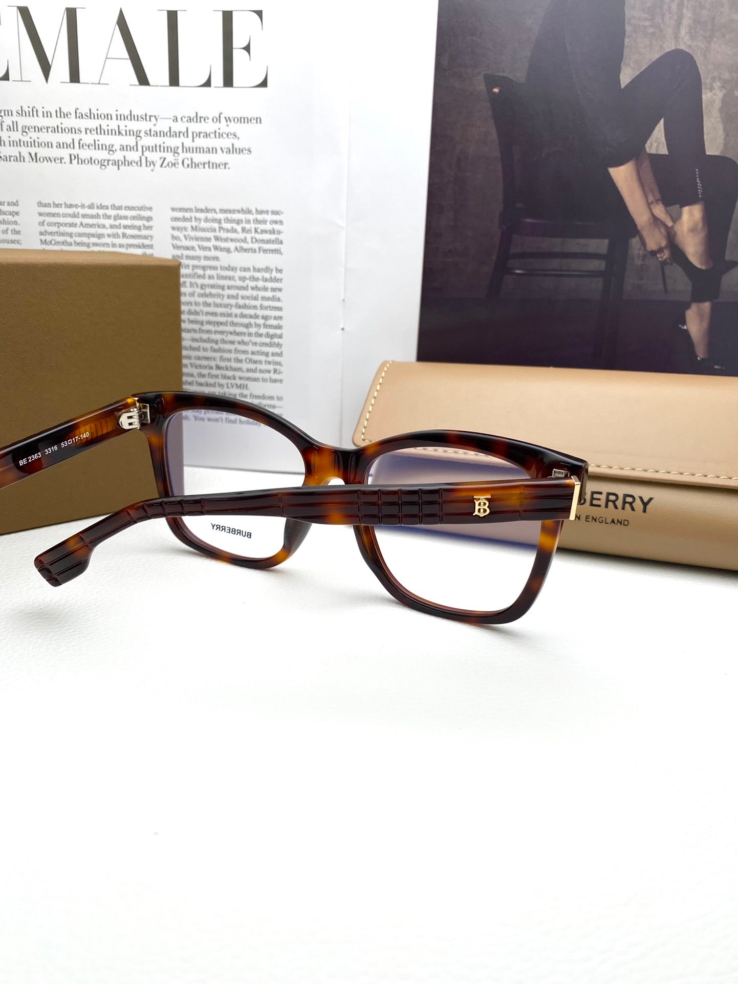 Inspired Burberry BE2363F – Classic Square Optical Eyeglasses (1:1 Mirror Quality)- Brown tortoiseshell