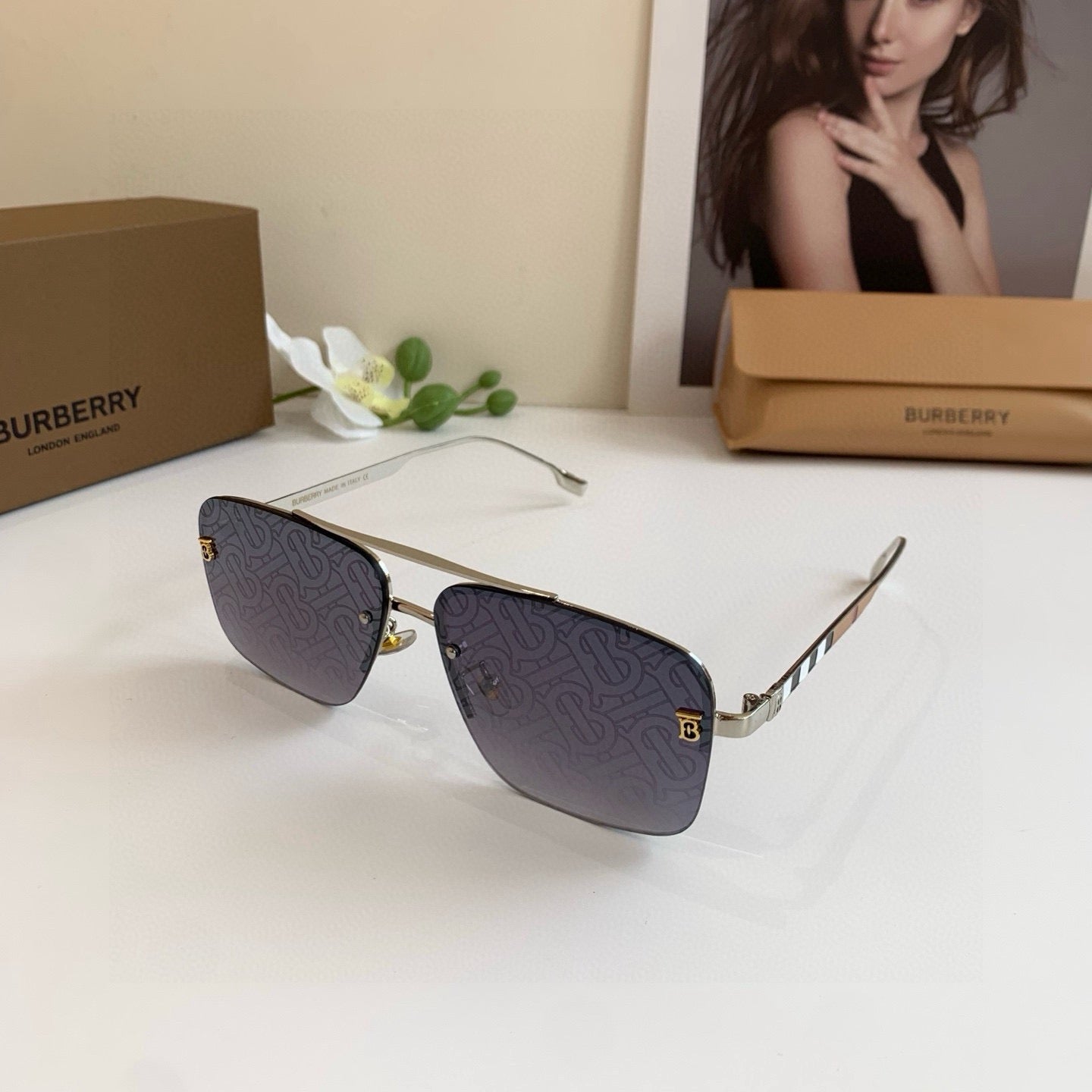 Inspired Burberry 2483 – Luxury Square Metal Sunglasses (1:1 Mirror Quality)
