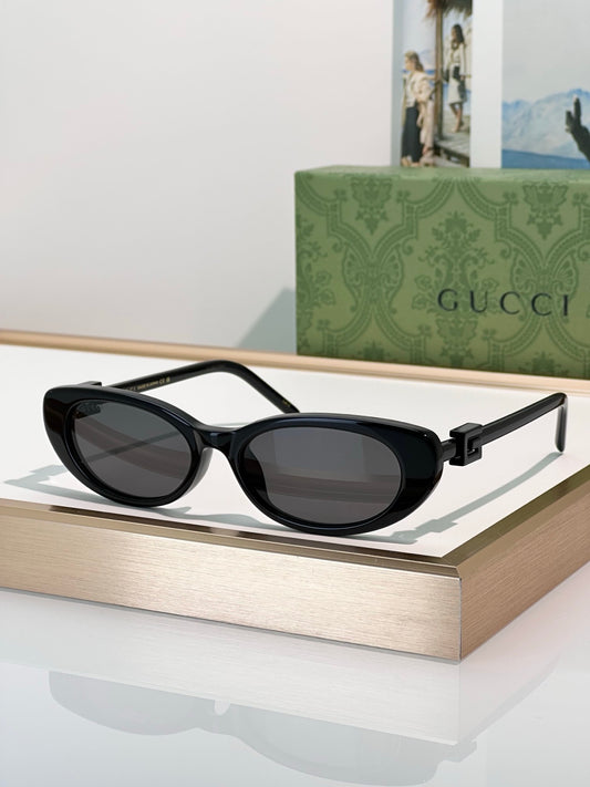 GG1680S Inspired Oval Cat-Eye Sunglasses – Slim Retro Frame with Signature G Logo