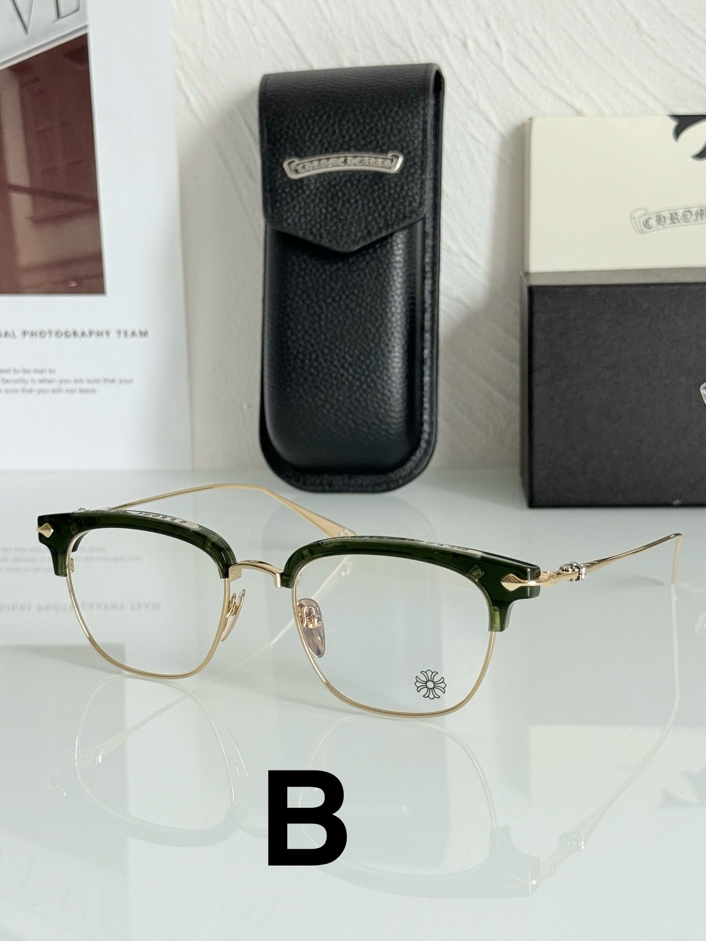 Chrome Hearts Model: SLUNTRADICTION – Premium Half-Rim Eyeglasses (925 Silver, 1:1 Mirror Quality)