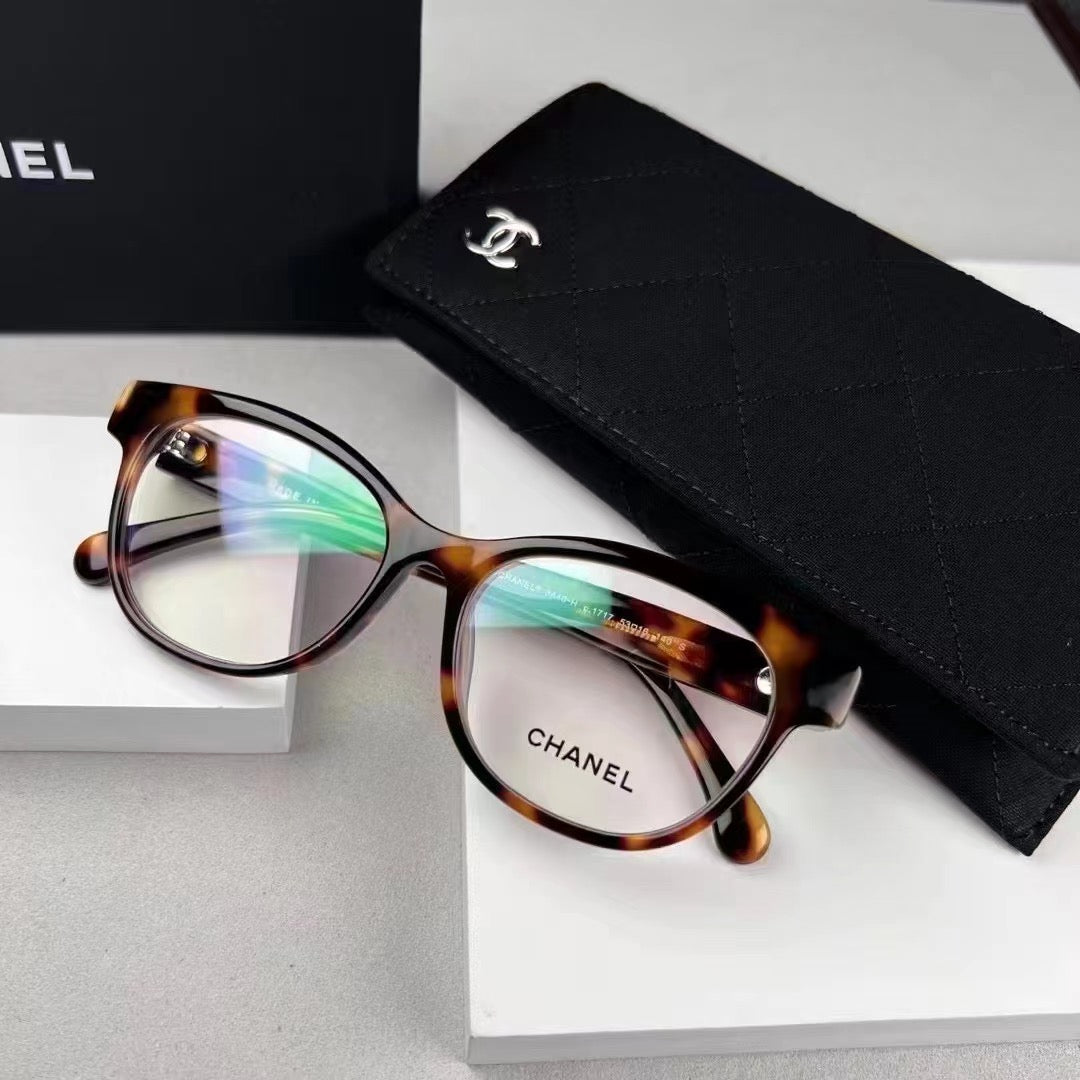 Inspired Chanel CH3440-H – Cat-Eye Eyeglasses with Pearl Temple Detail (1:1 Mirror Quality)
