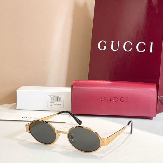 Gucci GG1854S – Retro Oval Metal Sunglasses (Inspired, 1:1 Mirror Quality)