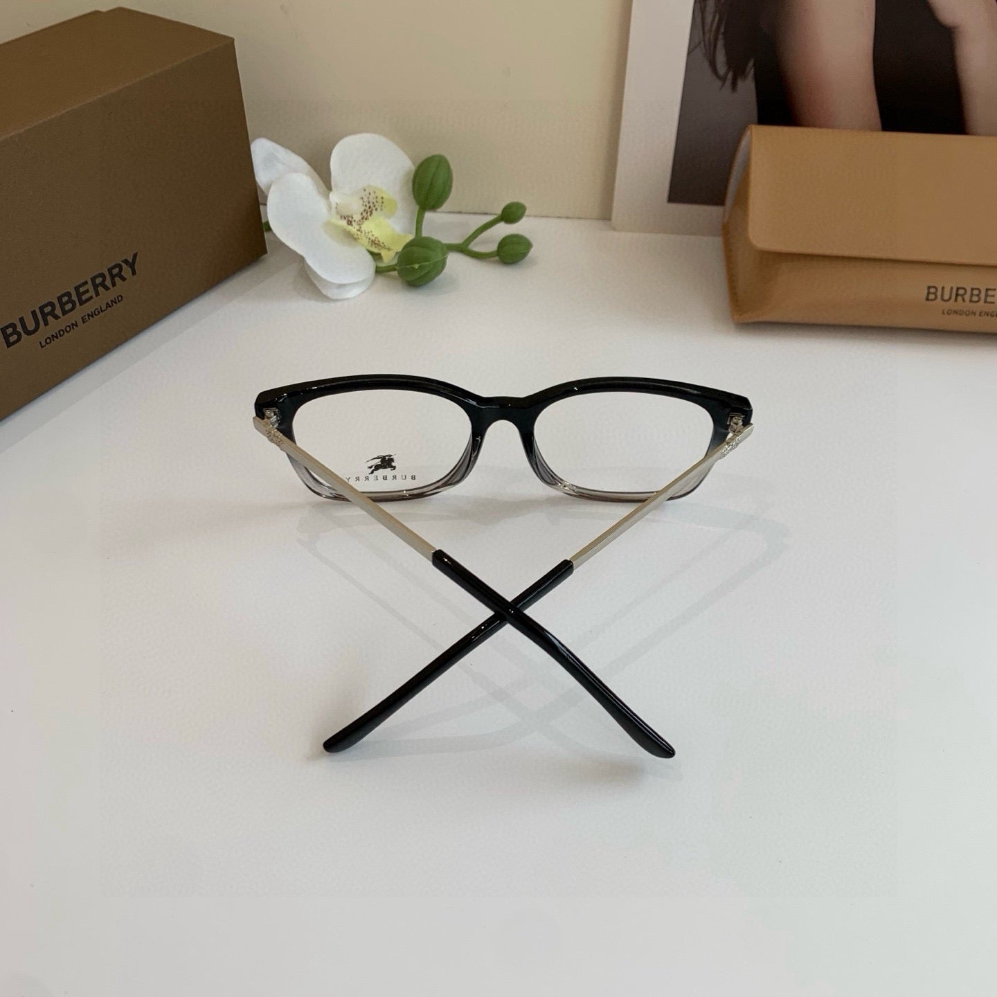 Inspired Burberry 6050 – Square Optical Eyeglasses (Black Fade, 1:1 Mirror Quality)