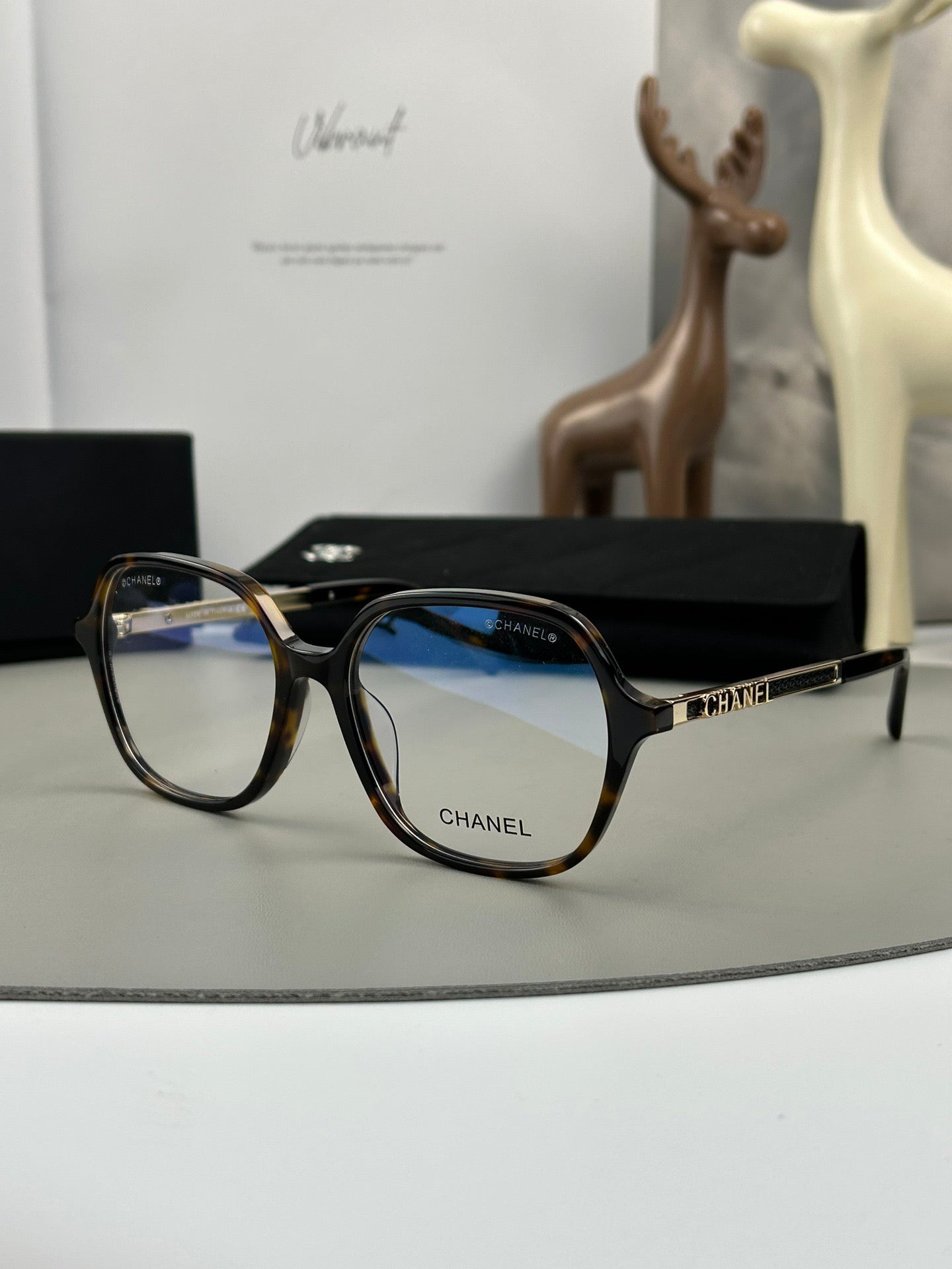 Inspired Chanel CH3417 – Geometric Eyeglasses with Logo Temples (1:1 Mirror Quality)