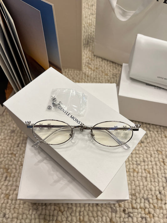 Inspired Gentle Monster × D’heygere Pierced 02 – Oval Metal Sunglasses (1:1 Mirror Quality)