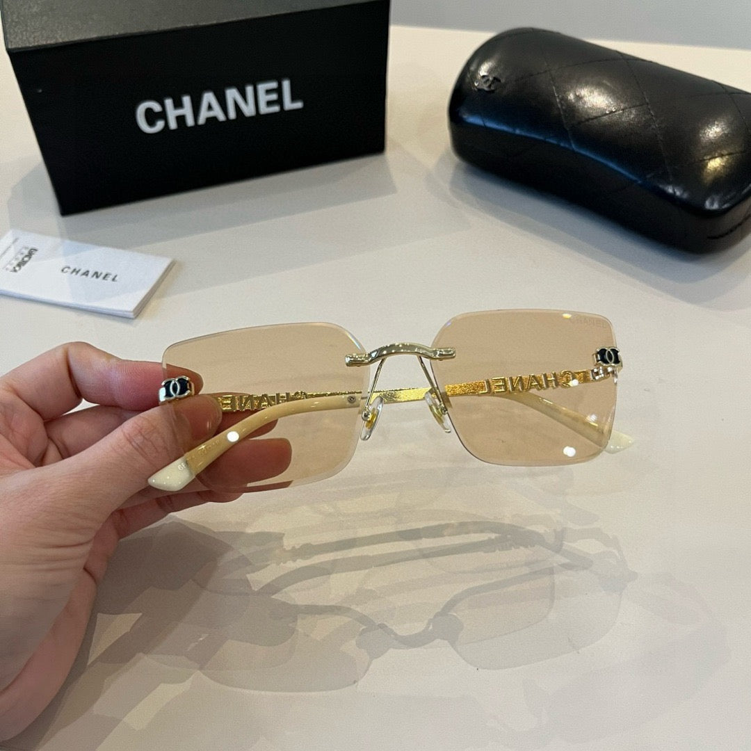 Inspired Chanel 68071 – Rimless Pink Sunglasses with Logo Temples (1:1 Mirror Quality)