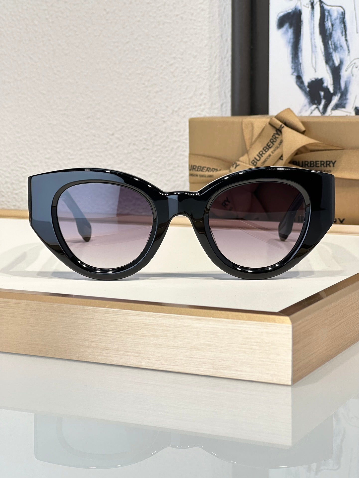 Inspired Burberry B4390 – Oval Cat-Eye Sunglasses (1:1 Mirror Quality)