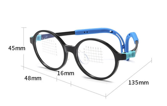 Kids Flexible Silicone Round Glasses – Lightweight Myopia Frame (Model T108)