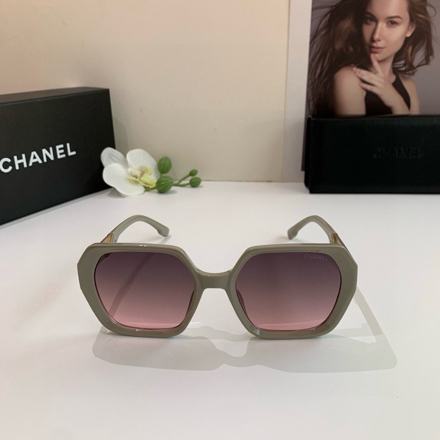 Inspired Chanel 40228 – Oversized Geometric Sunglasses (1:1 Mirror Quality)