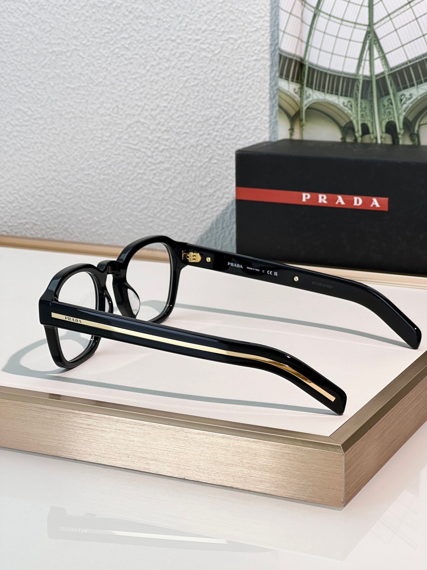 Prada SPR A16SF - Inspire designer Eyeglasses – Black Acetate Frame(1:1 Mirror Quality)