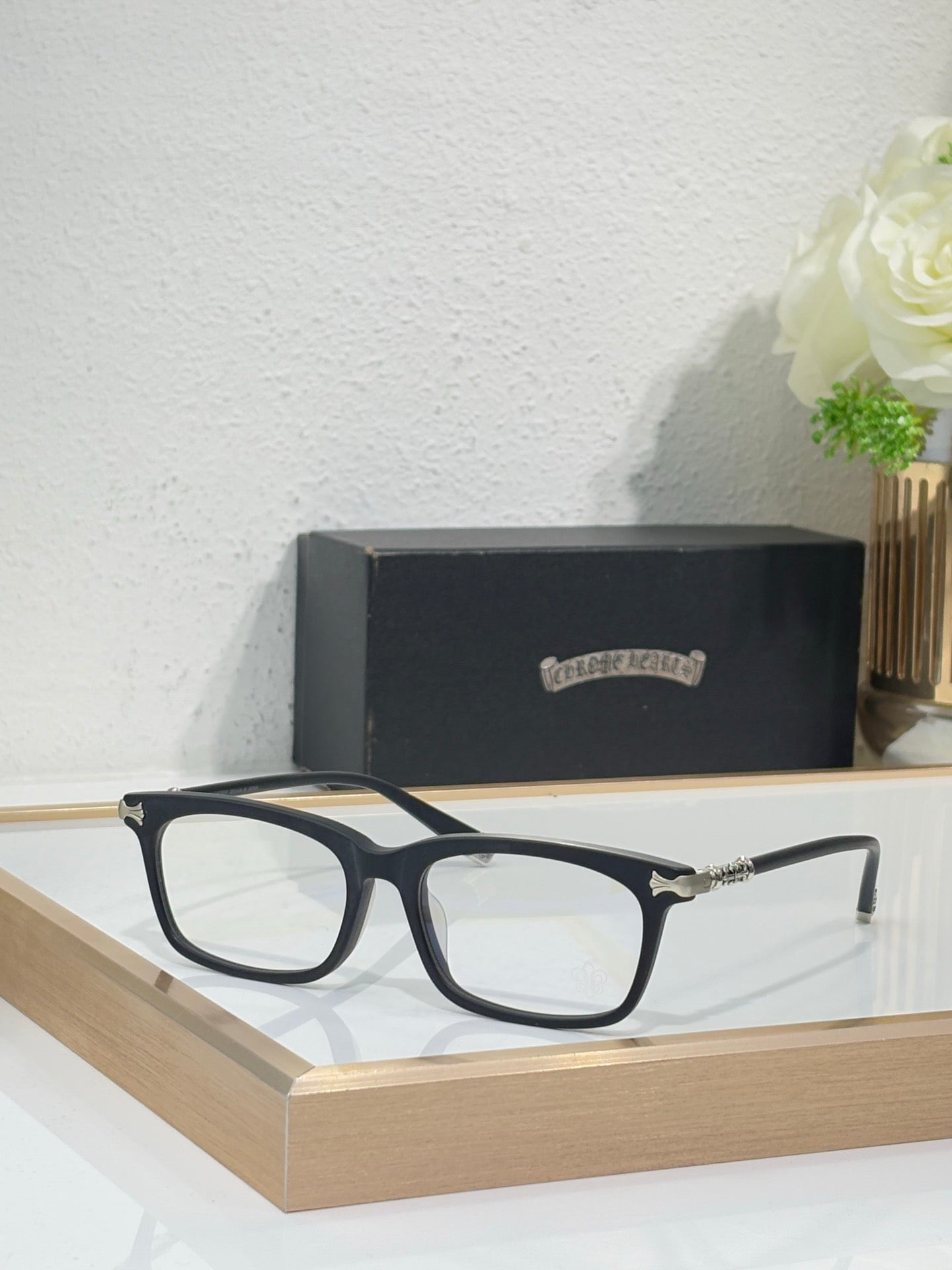 Chrome Hearts FUN HATCH – Classic Rectangular Optical Eyeglasses (1:1 Mirror Quality)