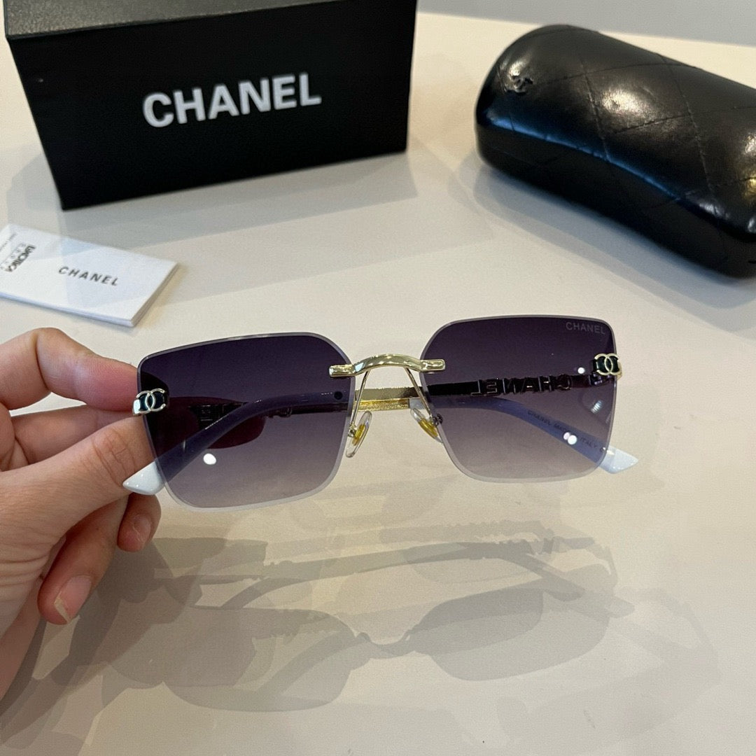 Inspired Chanel 68071 – Rimless Pink Sunglasses with Logo Temples (1:1 Mirror Quality)