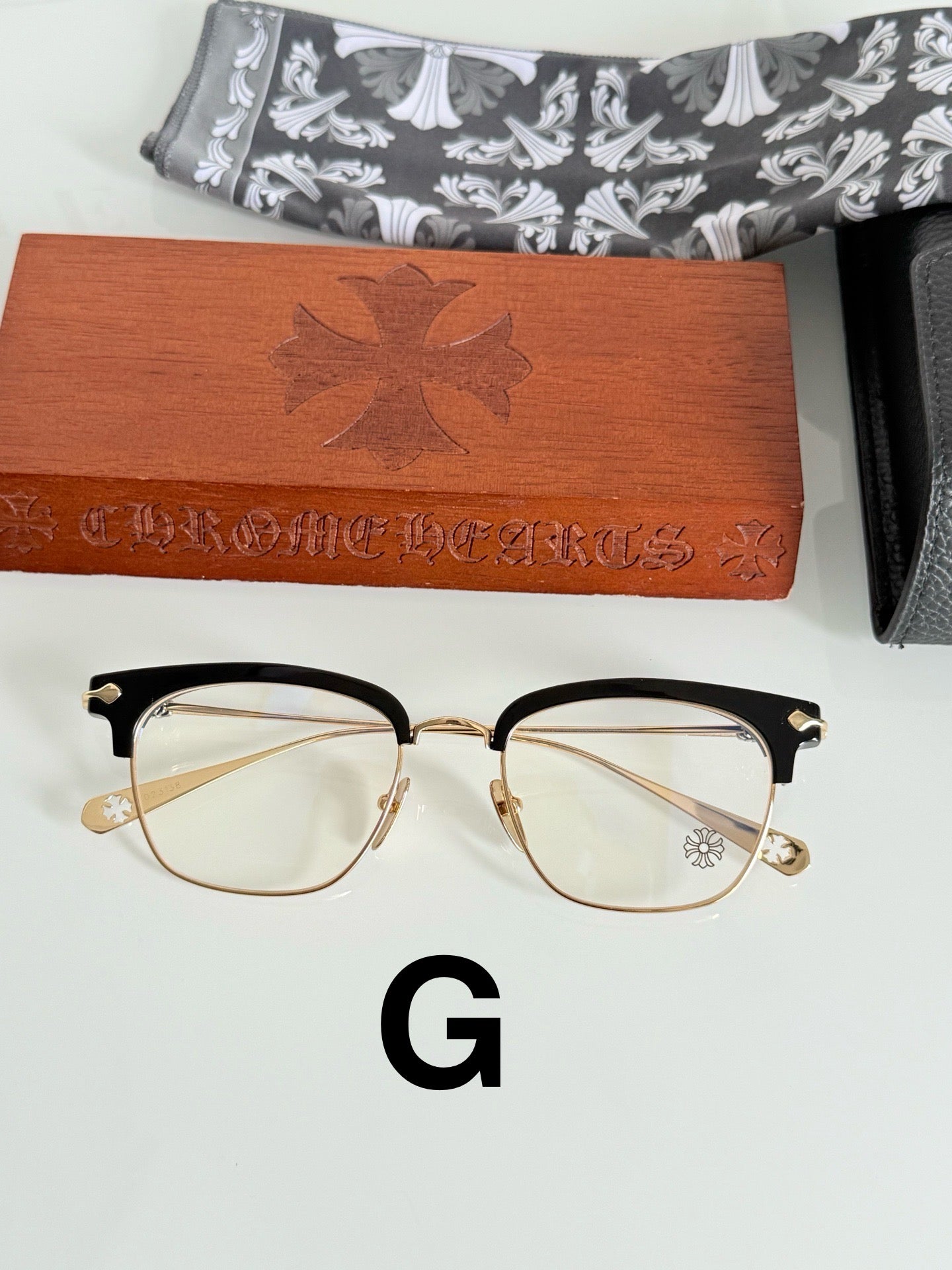 Chrome Hearts Model: SLUNTRADICTION – Premium Half-Rim Eyeglasses (925 Silver, 1:1 Mirror Quality)