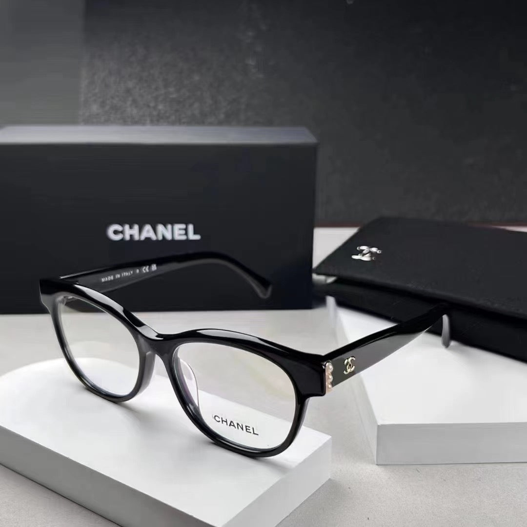 Inspired Chanel CH3440-H – Cat-Eye Eyeglasses with Pearl Temple Detail (1:1 Mirror Quality)