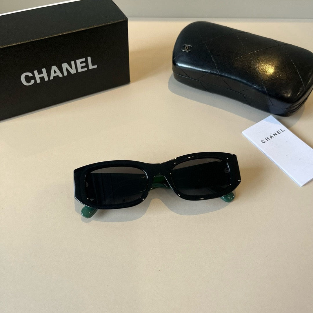 Inspired Chanel 5525 – Rectangular Acetate Sunglasses with Bold Logo Temples (1:1 Mirror Quality)