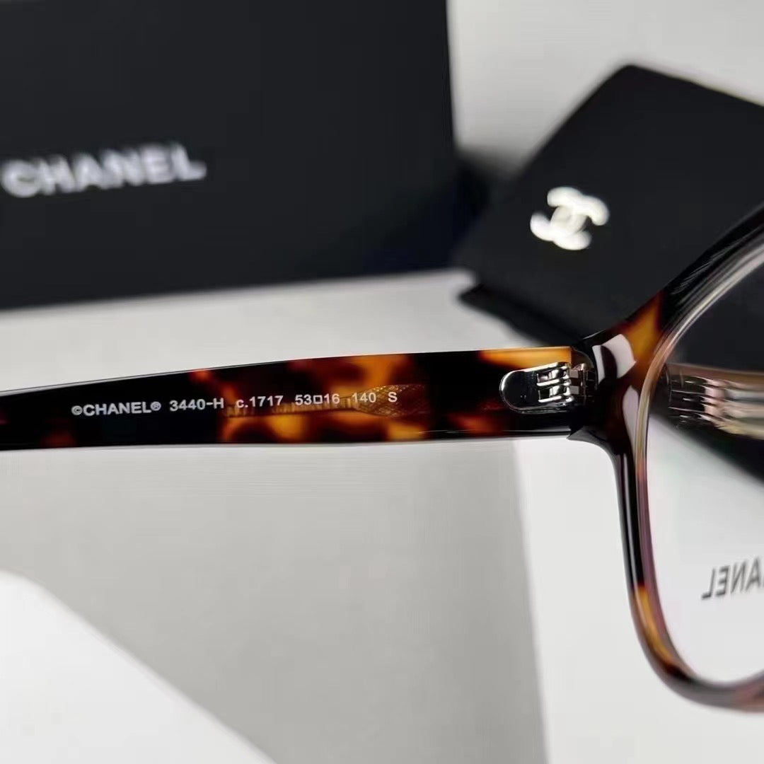 Inspired Chanel CH3440-H – Cat-Eye Eyeglasses with Pearl Temple Detail (1:1 Mirror Quality)