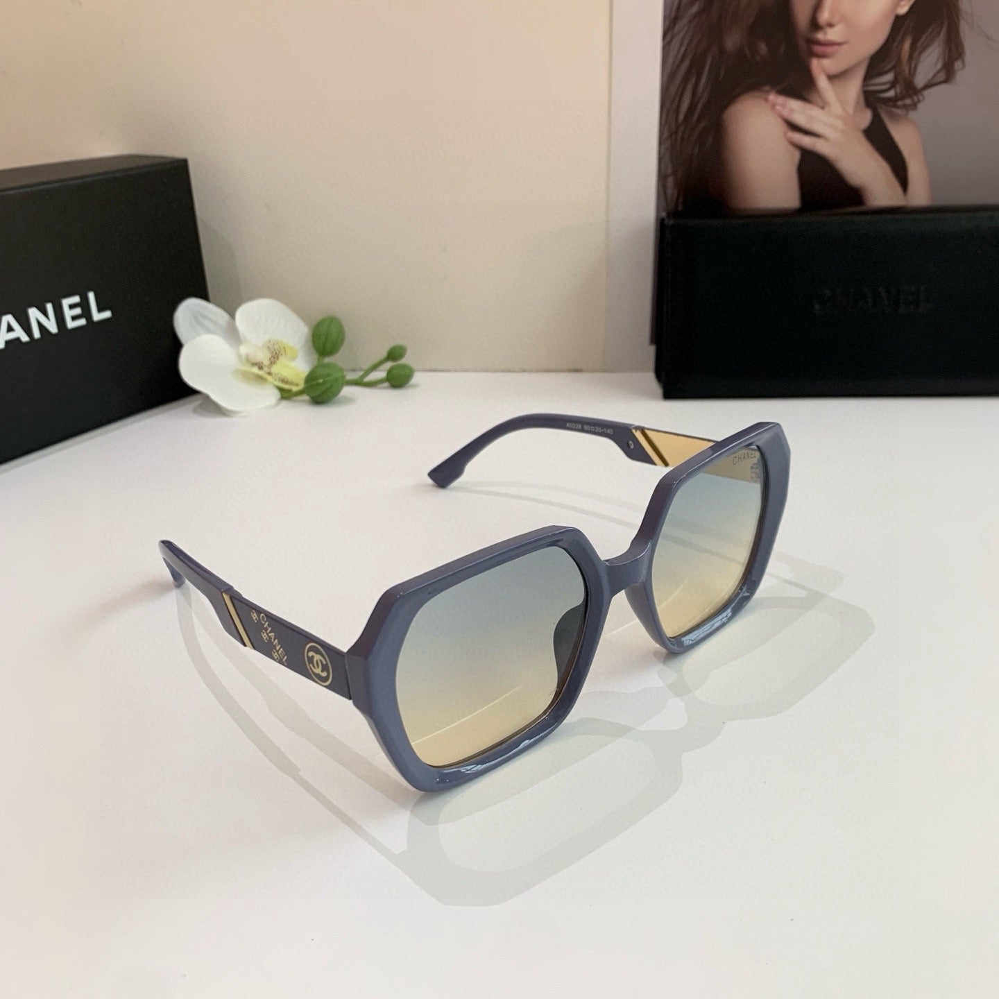 Inspired Chanel 40228 – Oversized Geometric Sunglasses (1:1 Mirror Quality)