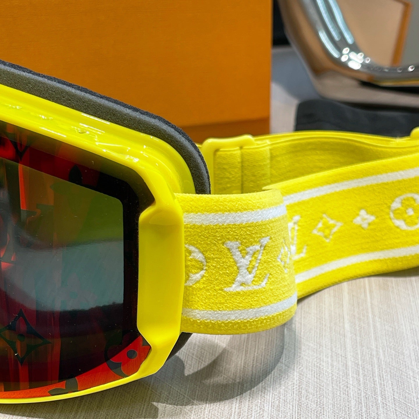 Inspired Louis Vuitton Ski Goggles – Yellow Monogram Strap (Unisex)