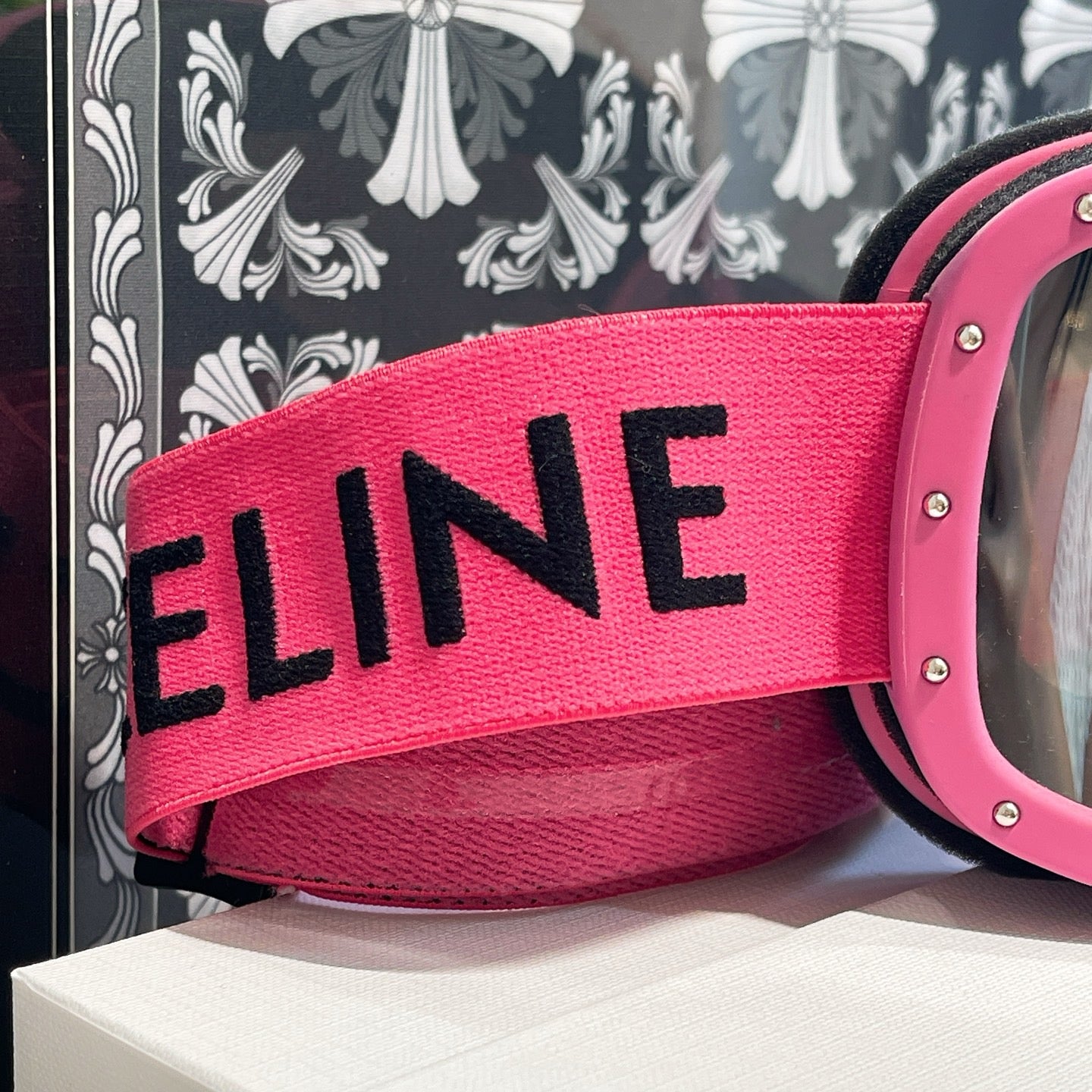 Inspired Celine Ski Goggles – Pink Studded Frame (Unisex)