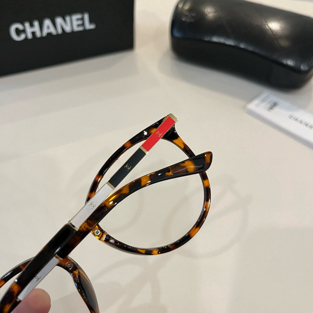 Inspired Chanel 3388 – Round Optical Eyeglasses with Signature Striped Temples (1:1 Mirror Quality)