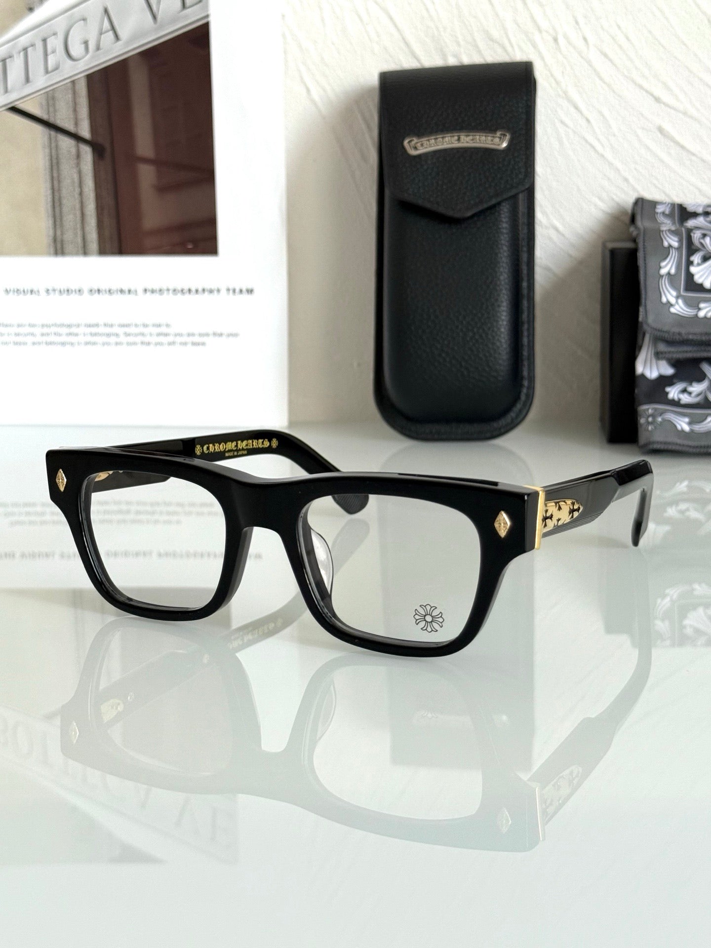 Inspired Chrome Hearts CRYPDIC – Classic Rectangular Eyeglasses (1:1 Mirror Quality)