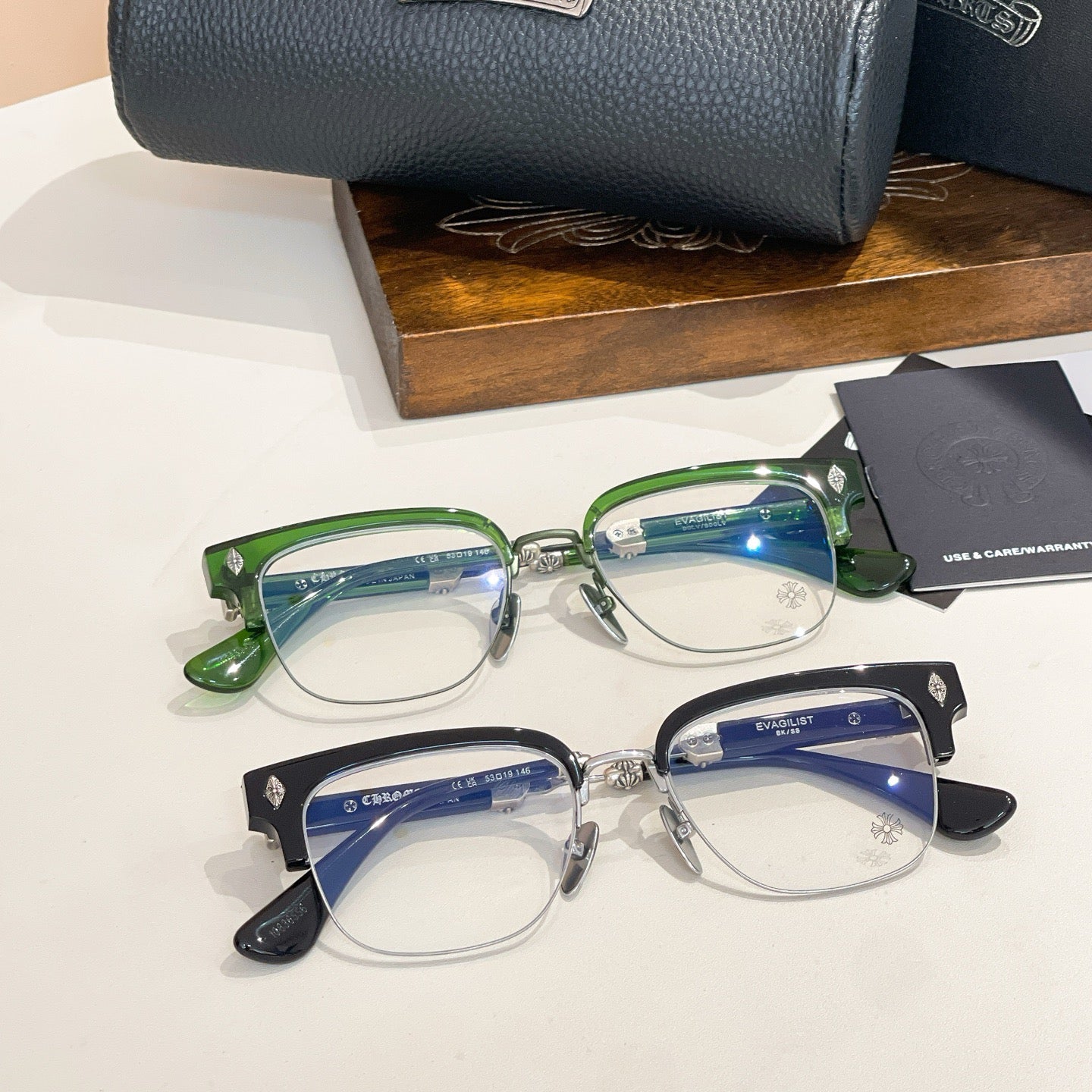 Inspired Chrome Hearts EVAGILIST – 925 Silver Browline Eyeglasses (1:1 Mirror Quality)