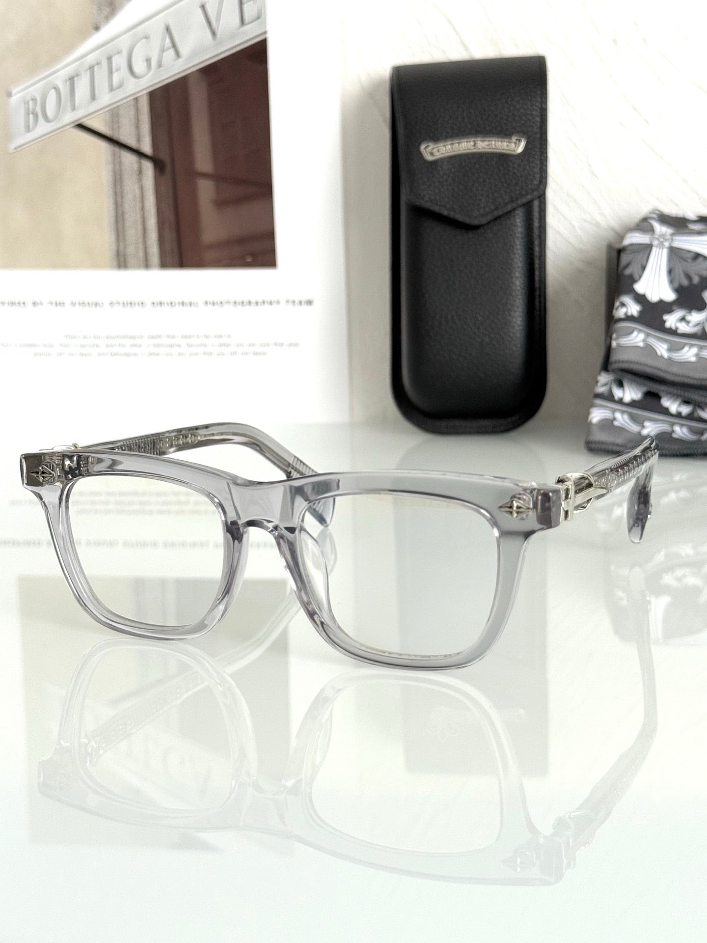 Inspired Chrome Hearts CH8251 – Handcrafted Acetate Square Optical Eyeglasses (1:1 Mirror Quality)