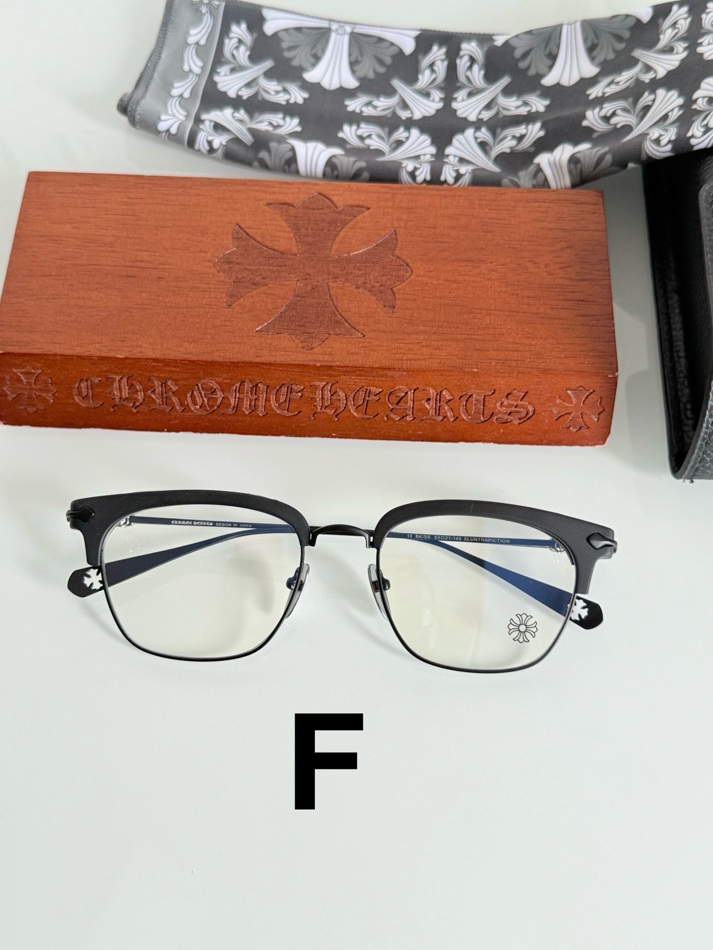Chrome Hearts Model: SLUNTRADICTION – Premium Half-Rim Eyeglasses (925 Silver, 1:1 Mirror Quality)