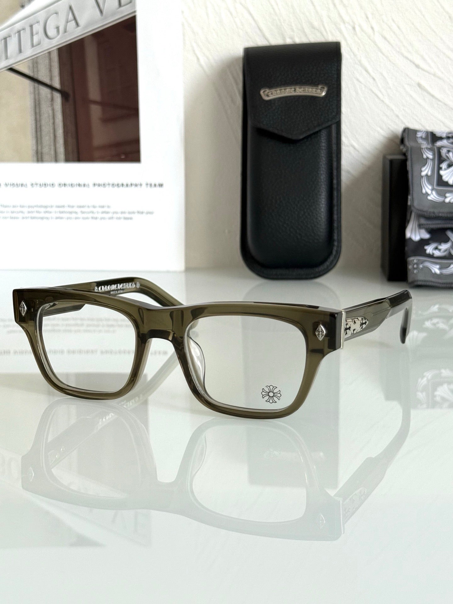 Inspired Chrome Hearts CRYPDIC – Classic Rectangular Eyeglasses (1:1 Mirror Quality)