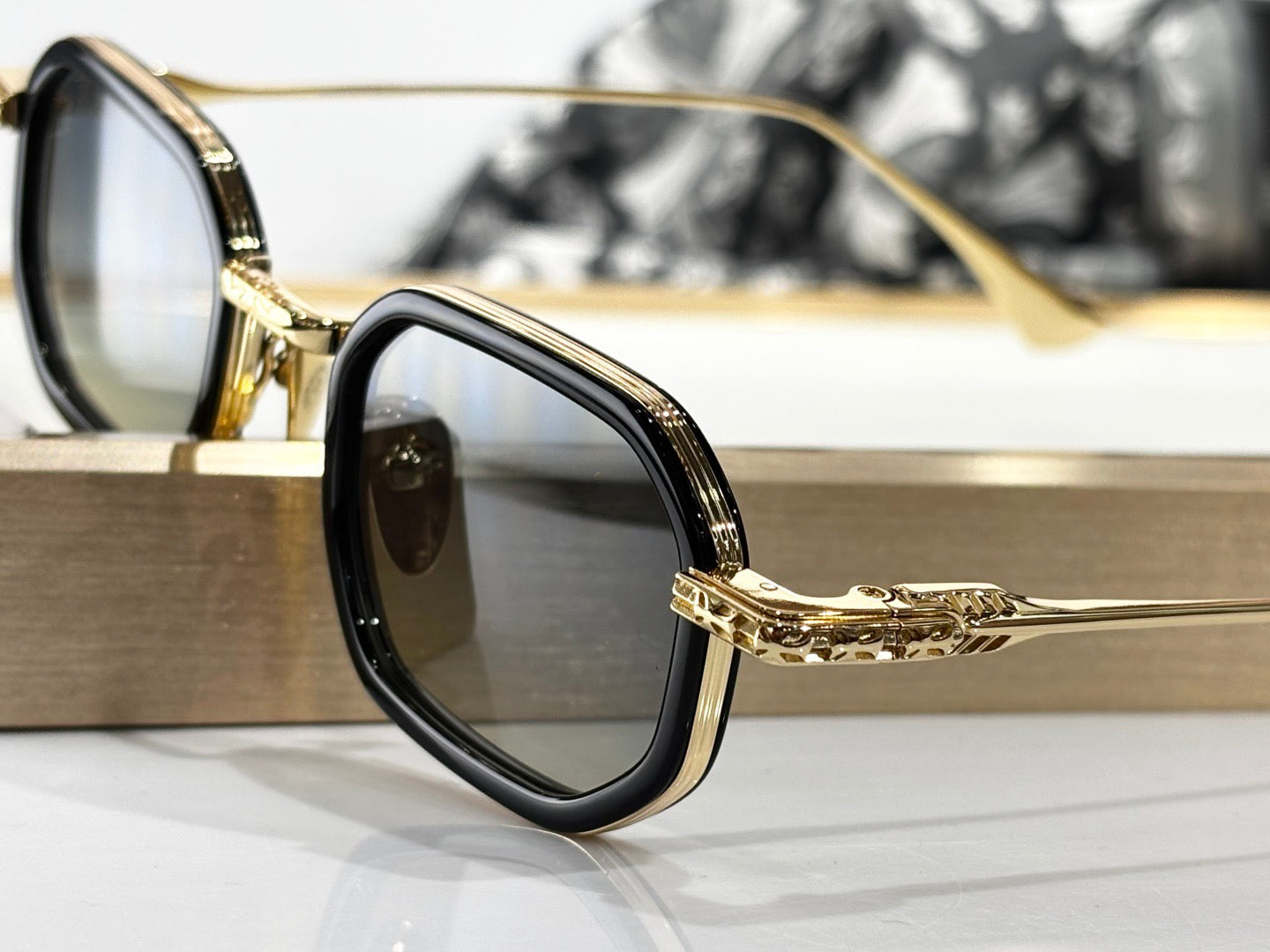 Inspired Chrome Hearts STYLIDA – Octagonal Metal Sunglasses with Zeiss Lenses (1:1 Mirror Quality)