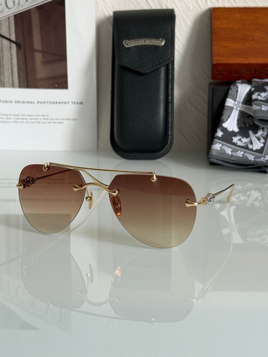 Inspired Chrome Hearts CH8177 – Rimless Double-Bridge Sunglasses (1:1 Mirror Quality)
