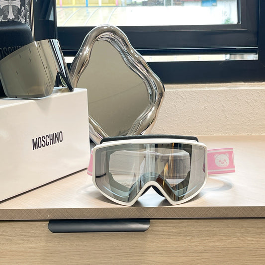 Inspired Moschino Ski Goggles – Pink Teddy Strap (Unisex)