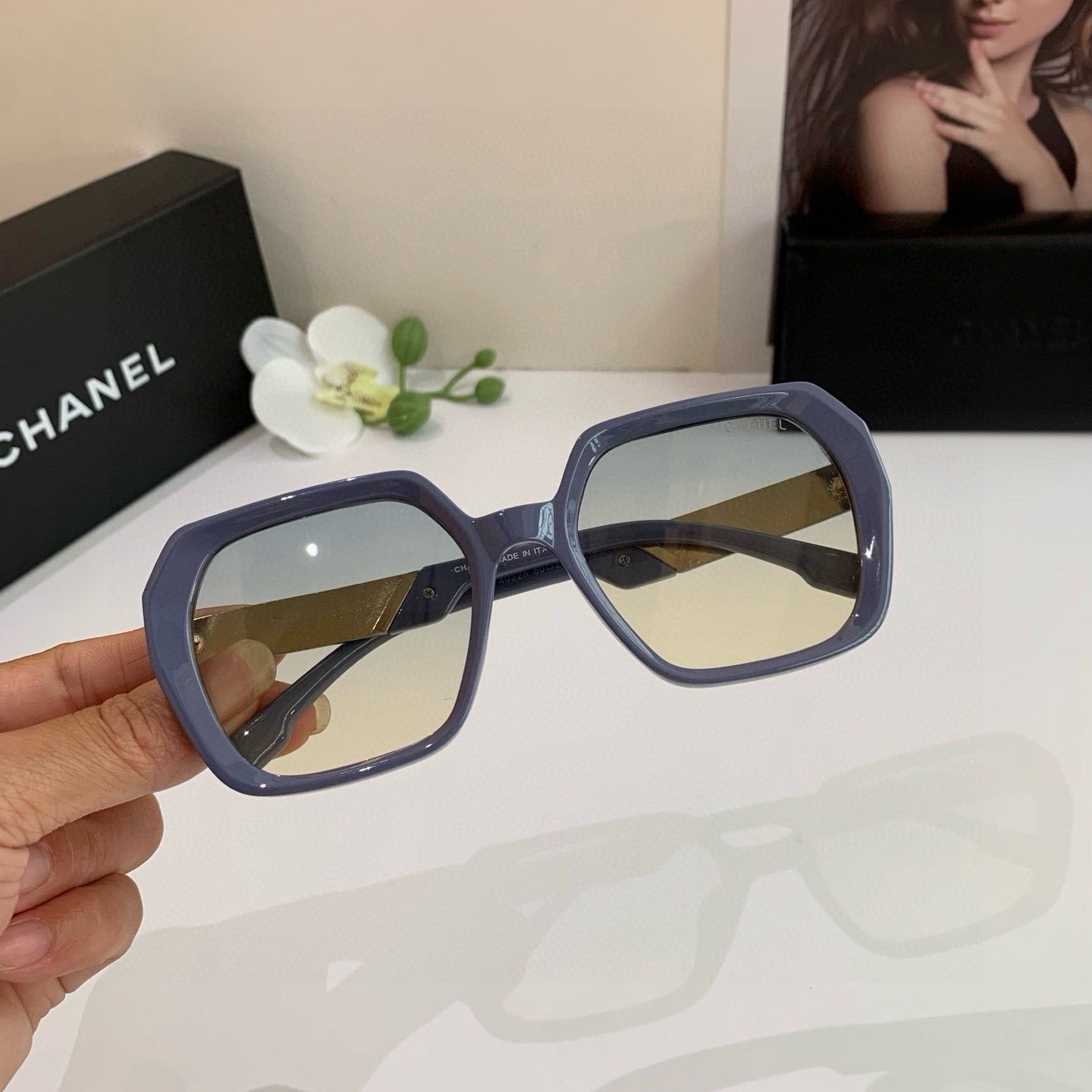 Inspired Chanel 40228 – Oversized Geometric Sunglasses (1:1 Mirror Quality)