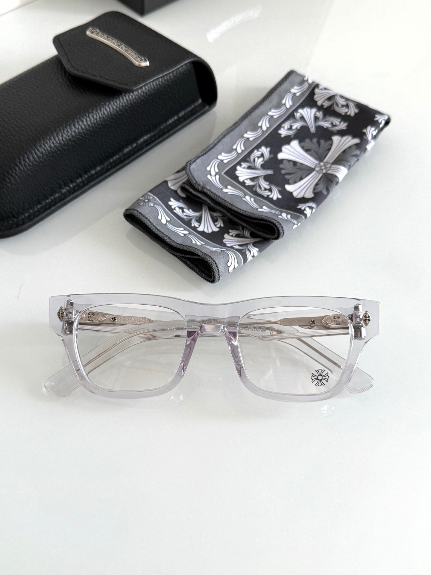 Inspired Chrome Hearts CRYPDIC – Classic Rectangular Eyeglasses (1:1 Mirror Quality)