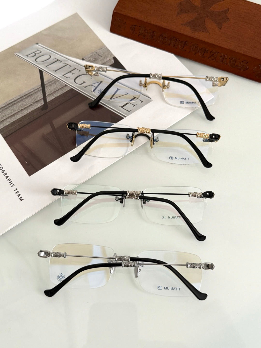 Chrome Hearts Pills III – Rimless Titanium Eyeglasses (1:1 Mirror Quality)
