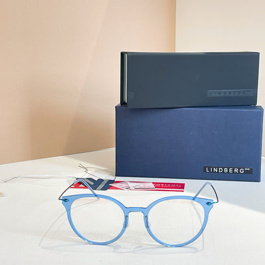 Inspired Lindberg 6600 – Round Blue Clear Titanium Eyeglasses (1:1 Mirror Quality)